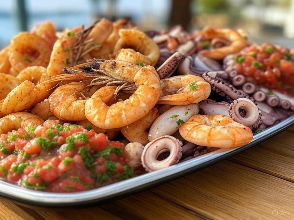 Plato mixto de pescado a la parrilla