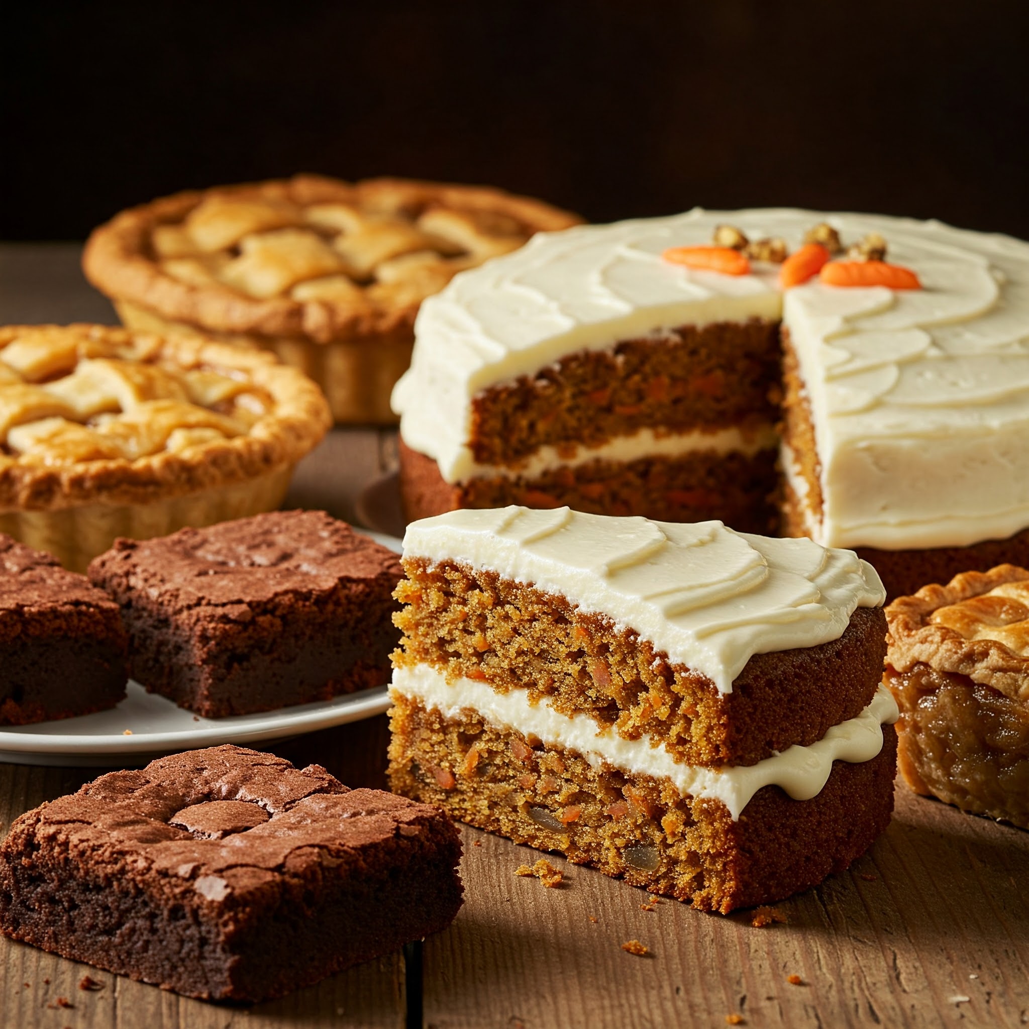 Porción de tarta de zanahoria casera con nueces